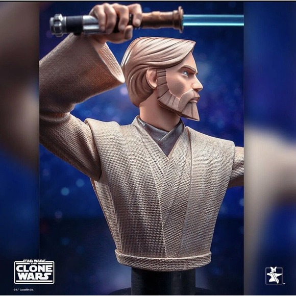 🔥 Star Wars Gentle Giant Anakin Skywalker & Obi-Wan Clone Wars Bust 1:7 Scale - Picture 15 of 16